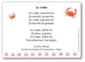 Comptine Le crabe de Corinne Albaut