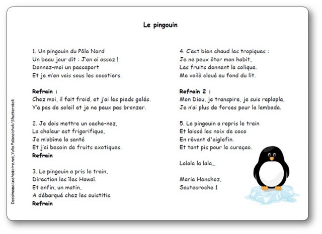 Comptine Le pingouin de Marie Henchoz