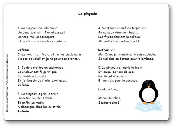 Comptine Le pingouin de Marie Henchoz