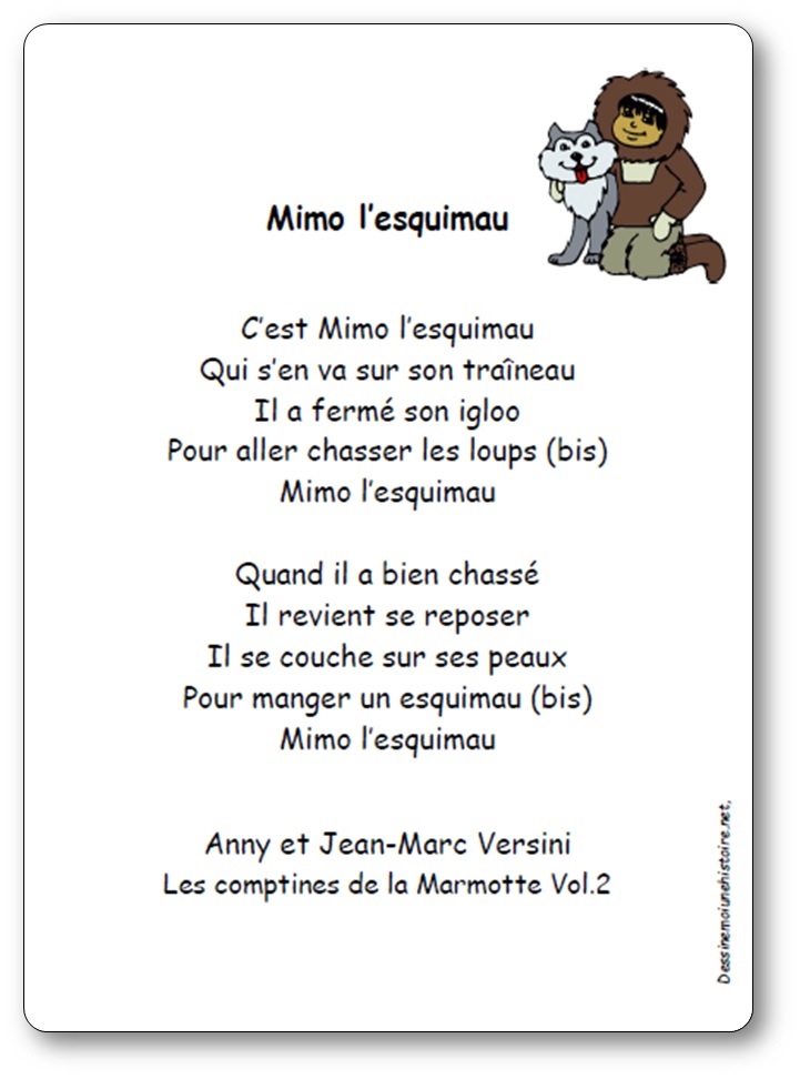 Chanson Mimo l'esquimau d'Anny et Jean-Marc Versini