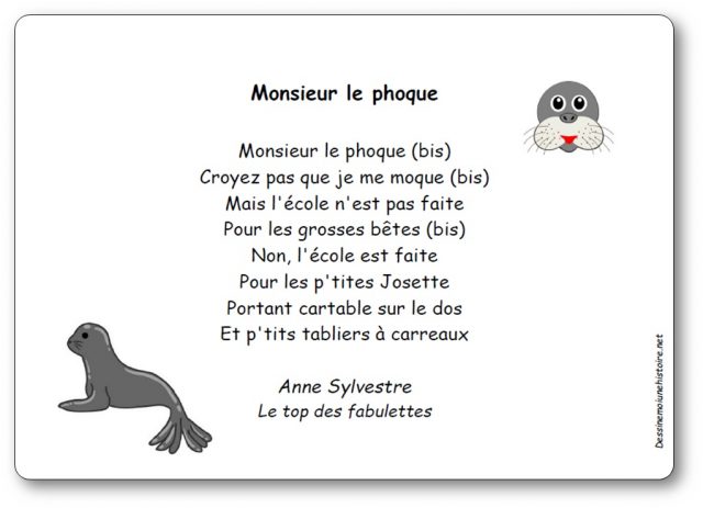 Chanson Monsieur le phoque d'Anne Sylvestre