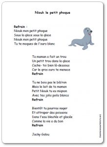 Chanson Niouk le petit phoque de Jacky Galou
