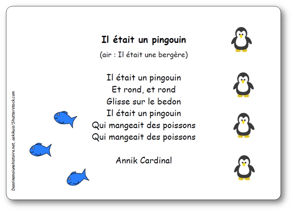 Comptine Il était un pingouin d'Annik Cardinal