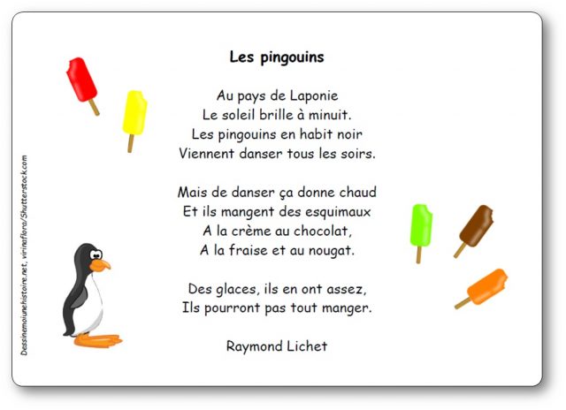 Poésie Les pingouins de Raymond Lichet
