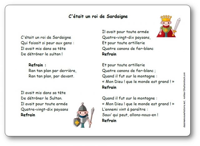 Paroles de la chanson C'était un roi de Sardaigne