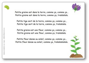 Comptine Petite graine est dans la terre