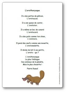 Poésie L'ornithorynque