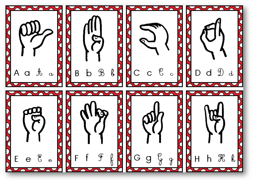 alphabet en langue des signes française à imprimer, langue des signes maternelle