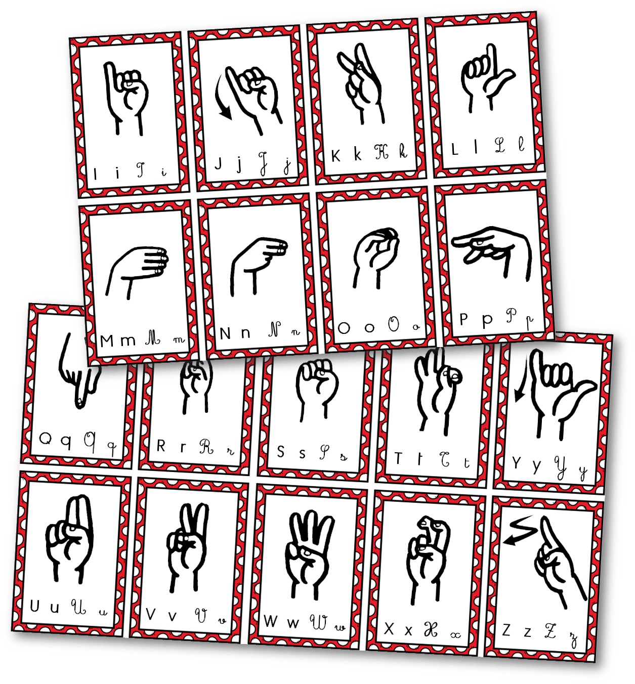Cartes de l'alphabet en langue des signes française PDF, langue des signes maternelle