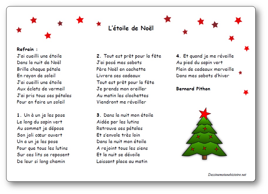 L'étoile de Noël, une chanson de Bernard Pithon - Paroles illustrées
