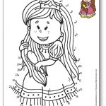 Jeu de points à relier princesse petite fille