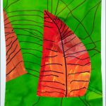 Feuille d'arbre et graphismeau feutre