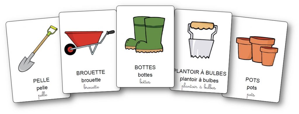 Imagier des outils du jardinier et des plantes - Imagier du jardinage