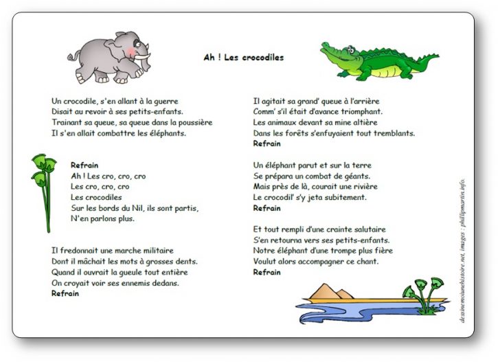 Comptine Ah ! Les crocodiles