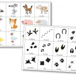 Mémory des empreintes d'animaux de la ferme