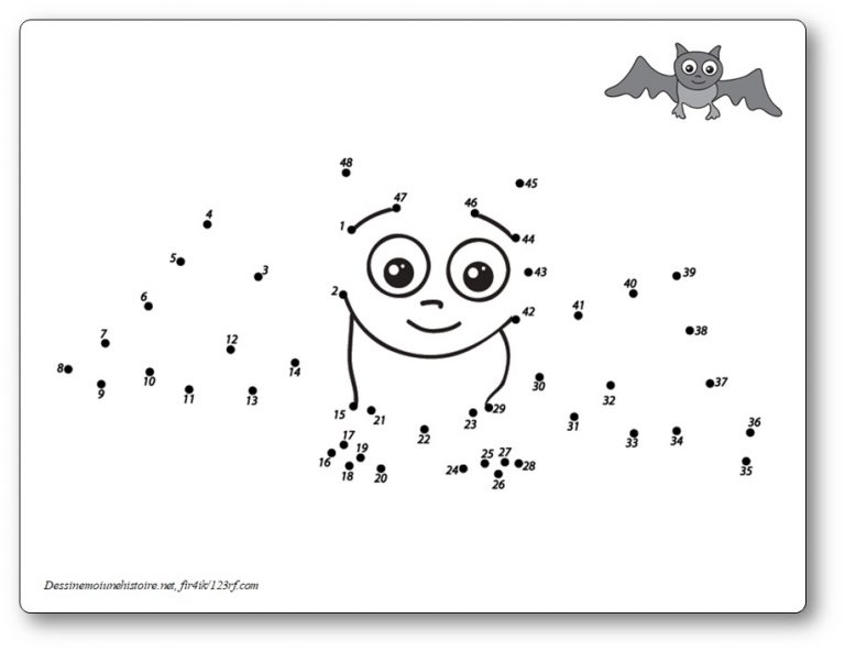 Jeux de points à relier pour Halloween - Points à relier Halloween à