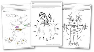 Fiches d'activités Points à relier d'Halloween