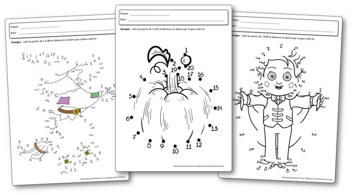 Fiches d'activités Points à relier d'Halloween