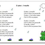 Chanson Il pleut il mouille c'est la fête à la grenouille