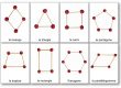 modèles de construction de formes géométriques 2D en pâte à modeler et pics à brochettes