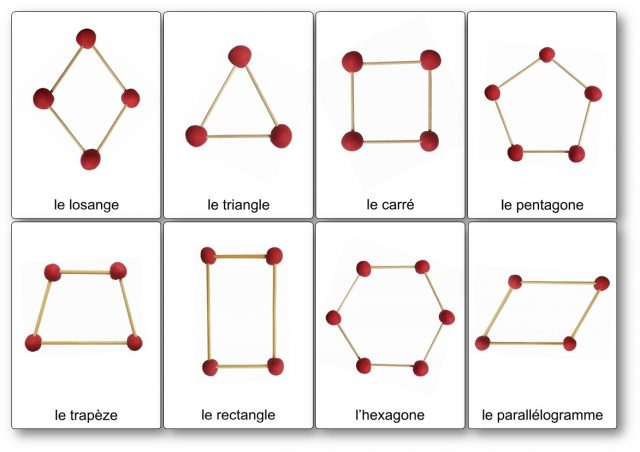 pate-a-modeler-et-pics-a-brochettes-formes-geometriques modèles de construction de formes géométriques 2D en pâte à modeler et pics à brochettes