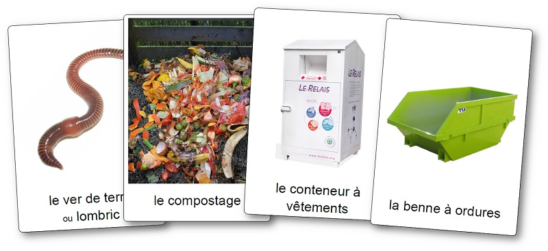 Imagier du recyclage des déchets, du tri sélectif et de l'environnement