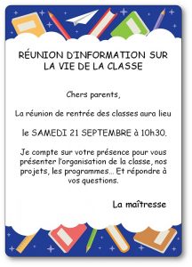Preparer La Reunion De Rentree Des Classes En Maternelle Reunion De Rentree Parents