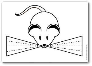 Découper une feuille de papier : les moustaches de la souris
