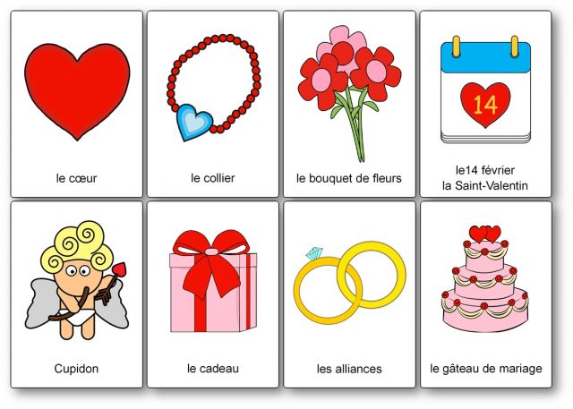 Imagier de la Saint-Valentin romantique coeur