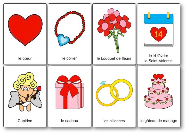 Imagier de la Saint-Valentin romantique coeur