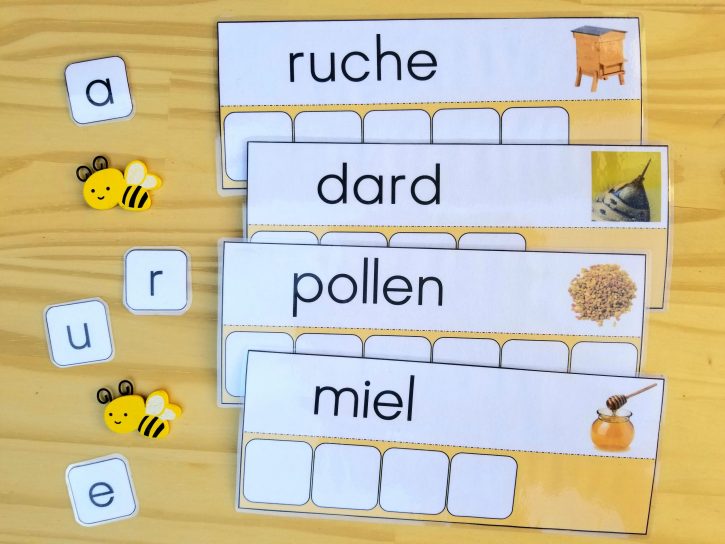 Apprendre à écrire des mots sur le thème des abeilles