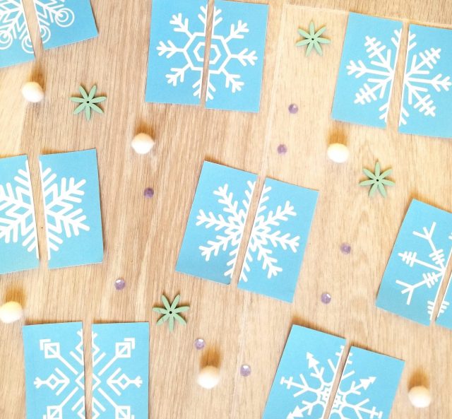 Assembler-les-flocons-de-neige-puzzle-maternelle Assembler les flocons de neige maternelle petite, moyenne et grande section