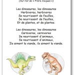 Chanson Les dinosaures sur l'air de Frère Jacques