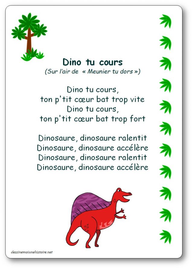 Comptine Dino tu cours