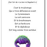Comptine La chanson des dinosaures - Sur l'Air Le bon roi Dagobert