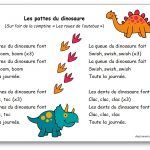 Comptine Les pattes du dinosaure font boum boum boum