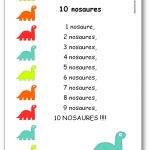 Comptine numérique 10 nosaures