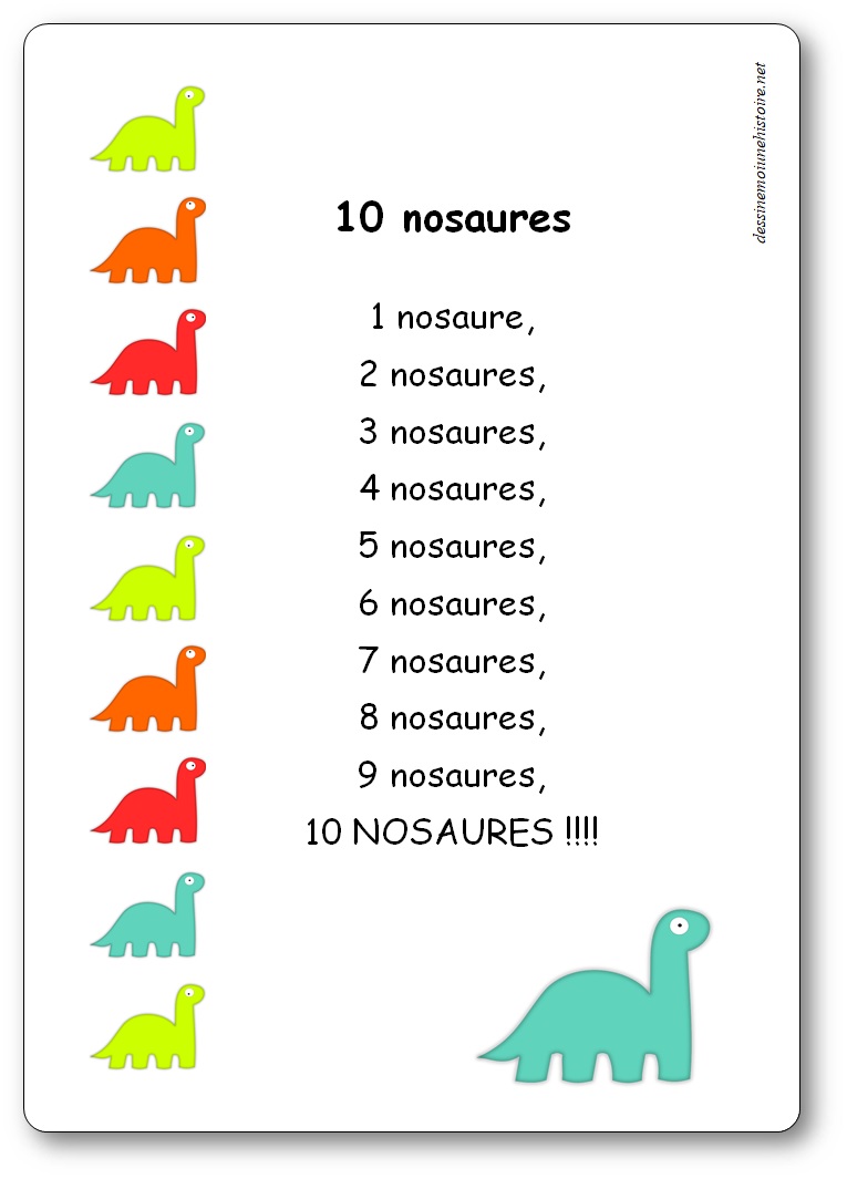 Comptine numérique 10 nosaures