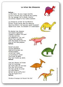 Chanson Le retour des dinosaures - Paroles et musique de Vincent Van Sull