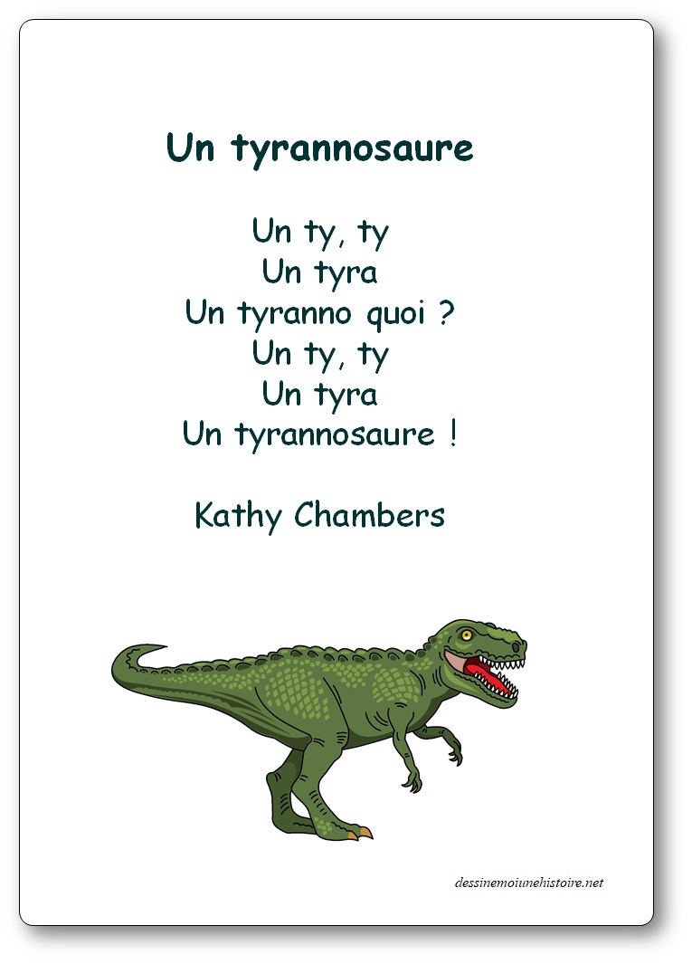 Un tyrannosaure, une comptine de Kathy Chambers, comptine tyrannosaure