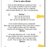 Chanson La mère Michel Paroles illustrées PDF à imprimer