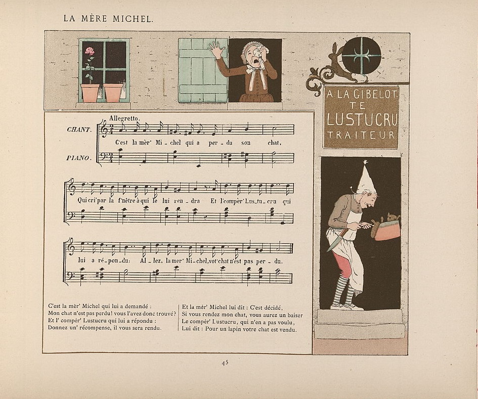 Extrait de Vielles Chansons et Rondes pour les Petits Enfants illustré par Louis-Maurice Boutet de Monvel