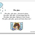 Plic ploc j'écoute la pluie comptine avec paroles illustrées