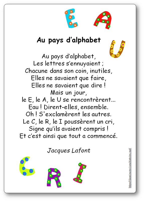 Poésie illustrée Au pays d'alphabet de Jacques Lafont