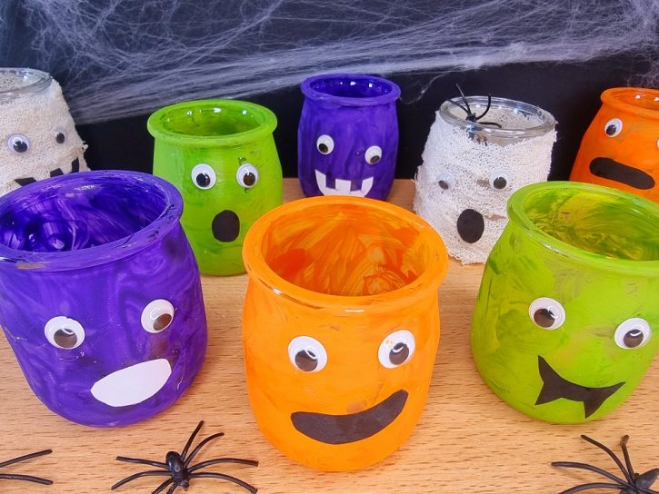 Bricolage décoration d'Halloween à fabriquer Photophores