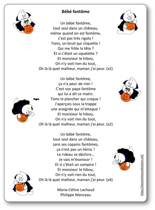 Paroles illustrées de la chanson "Bébé fantôme" de Marie-Céline Lachaud
