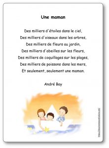 Poème d'André Bay Une maman Des milliers d'étoiles dans le ciel