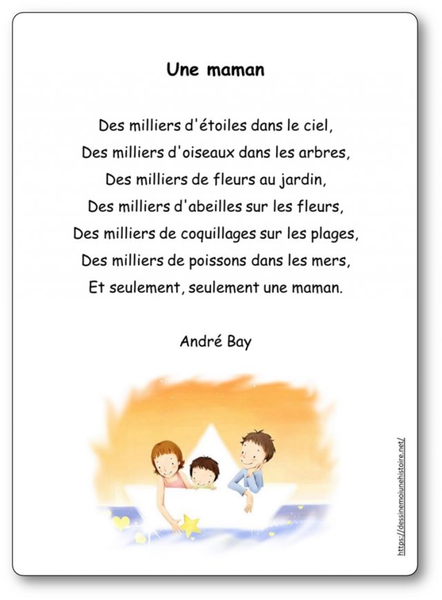 Poème d'André Bay Une maman Des milliers d'étoiles dans le ciel