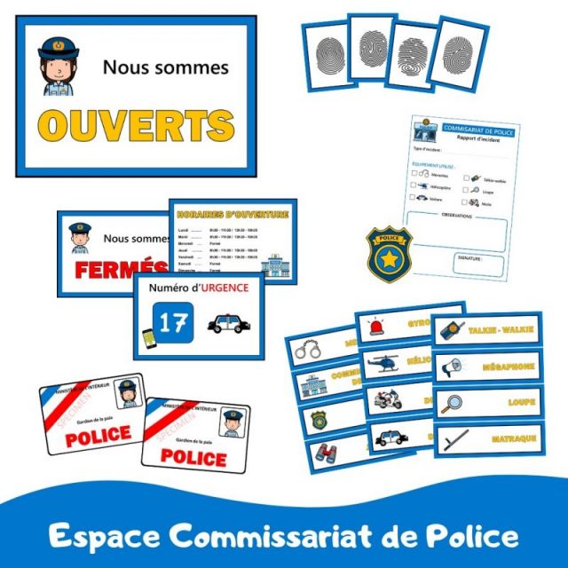 Badges et cartes commissariat de police à imprimer