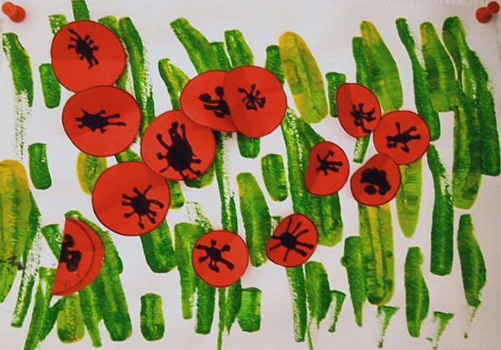 coquelicots enfants arts plastiques maternelle